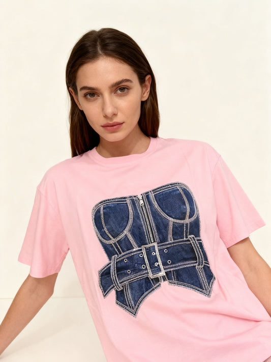 Denim Jewel Print T-Shirt