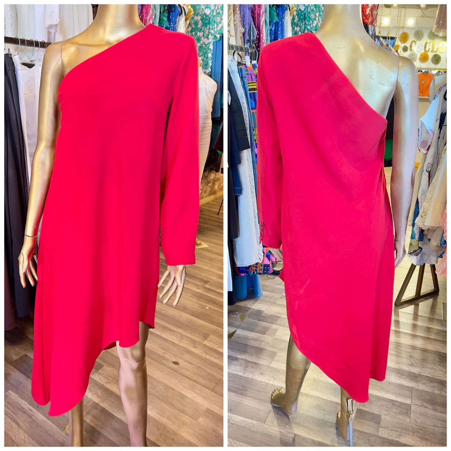 Zara One Sleeve High Low Dress