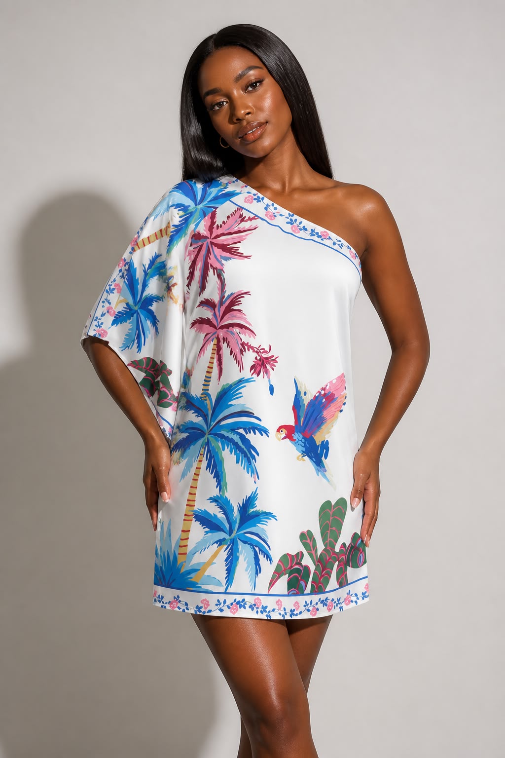 Plus Size One Shoulder Summer Dress