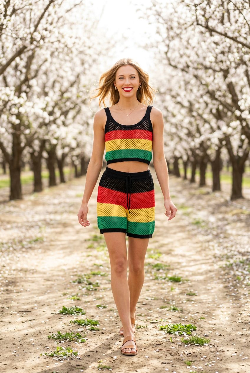 Two Piece Crochet Short Set