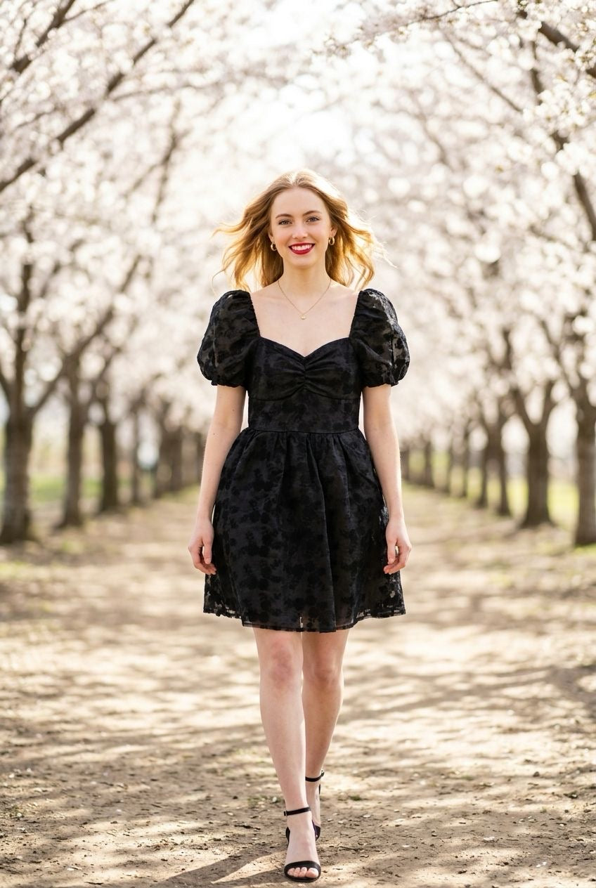 Mini Flare Puff Sleeve Dress