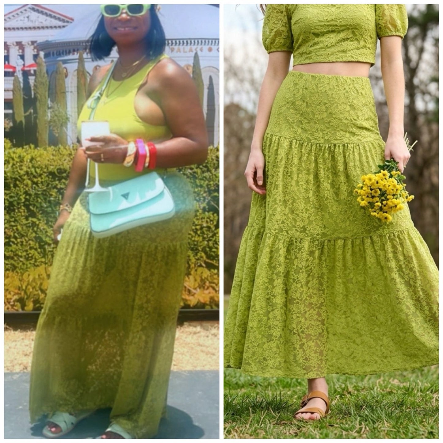 Lace High Waist Maxi Skirt