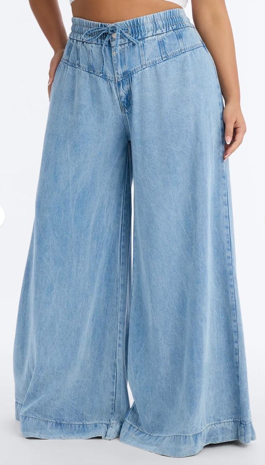 Women Wide Leg High Waist Jeans