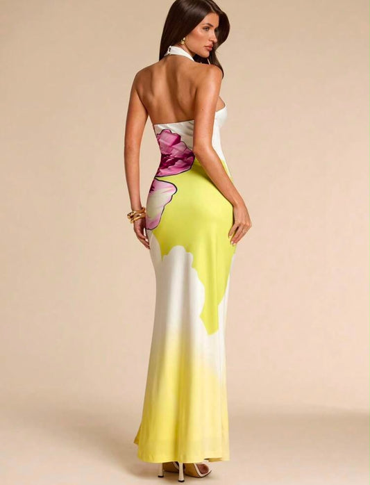 Halter Maxi Fitted Dress