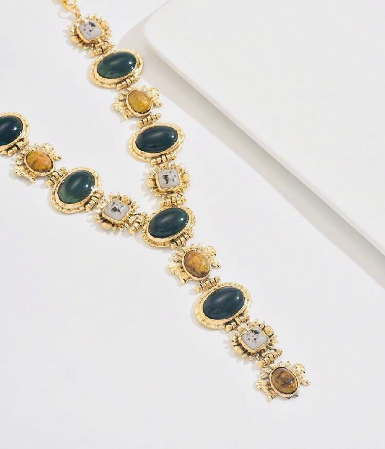 Vintage Gemstone Fashion Y Shaped Necklace