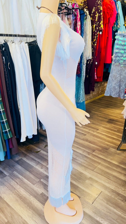Ruffle Layer Fitted Dress