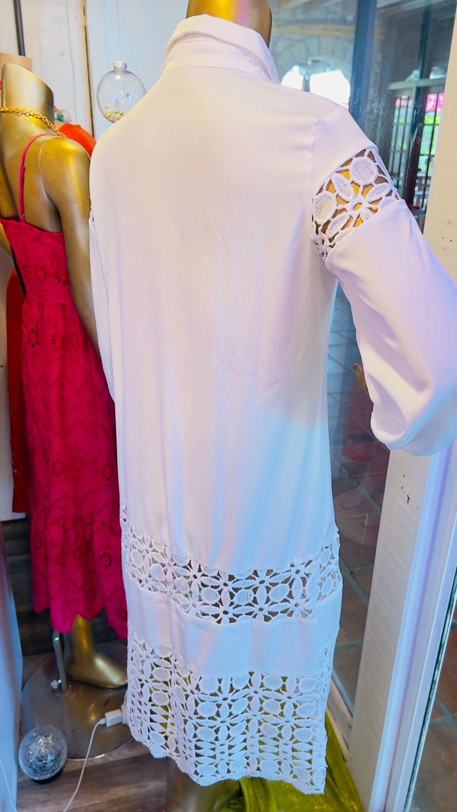 100% Cotton Long Sleeve Midi Dress