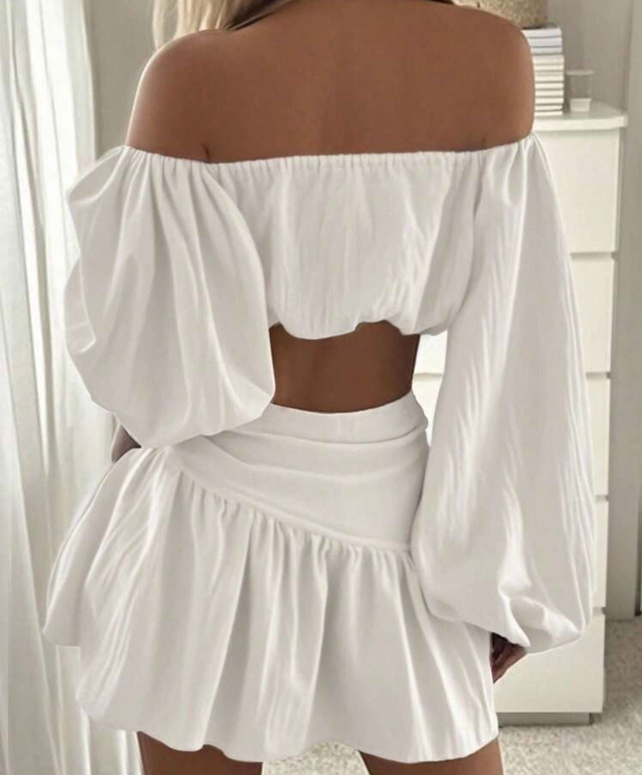 Two Piece Mini Wrap Skirt Set