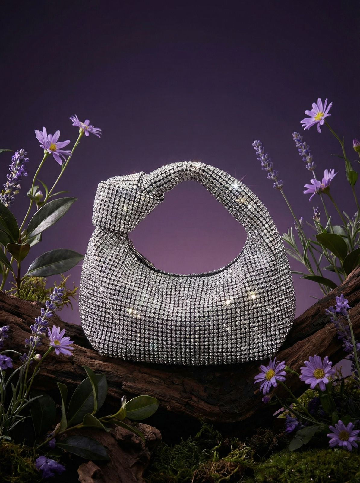 Rhinestone Bag With Knot