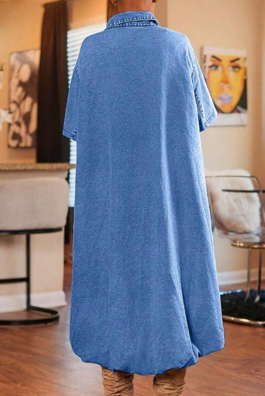 Plus Size Oversized High/Low Denim Dress