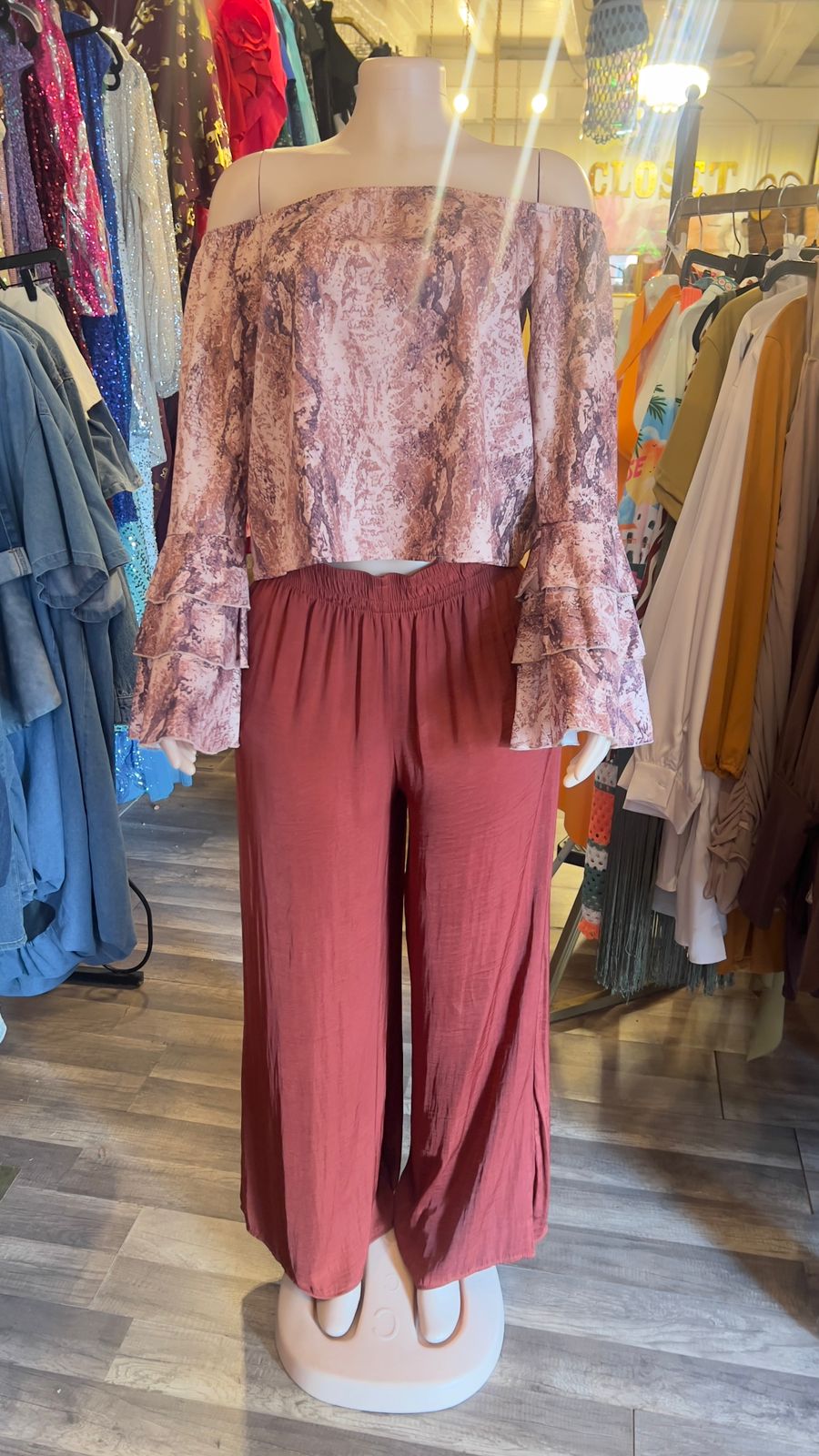 Off Shoulder Bell Sleeve Blouse