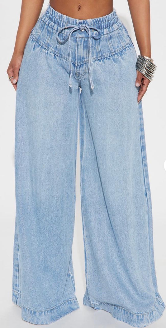 Women Wide Leg High Waist Jeans