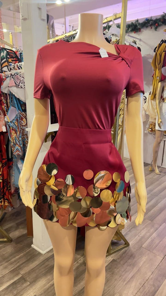 Sequin Mini Skirt