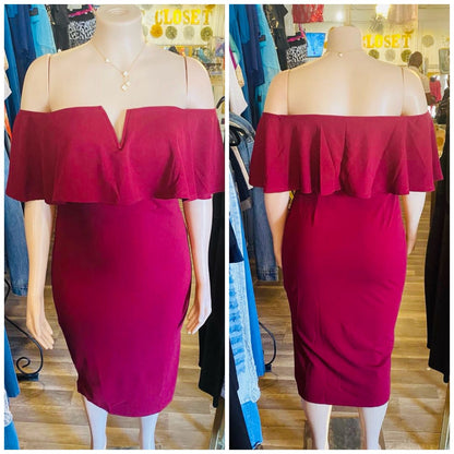 Off Shoulder Midi Dress