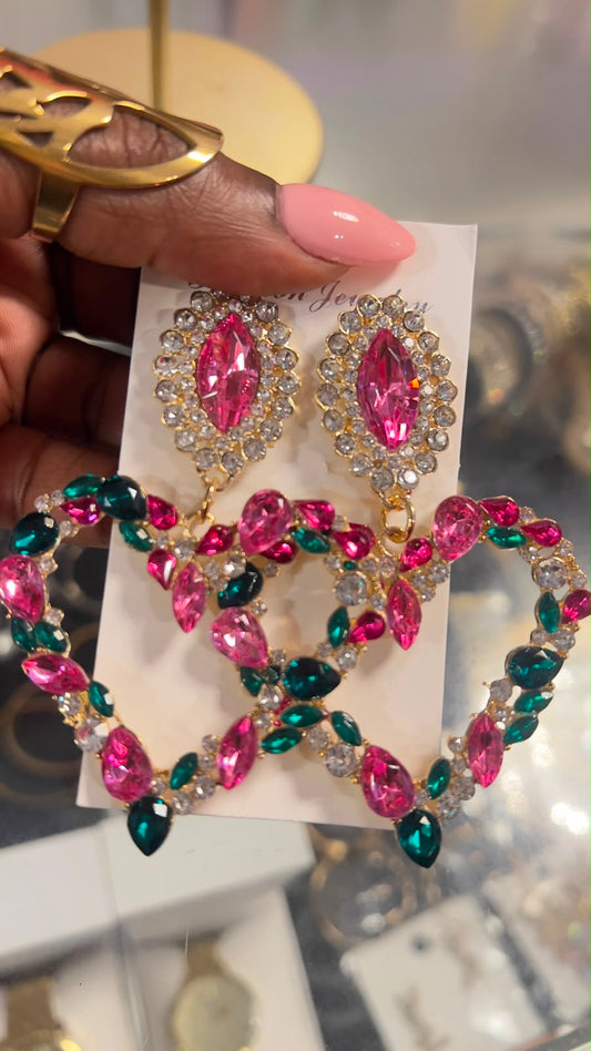 Colorful Rhinestone Earrings