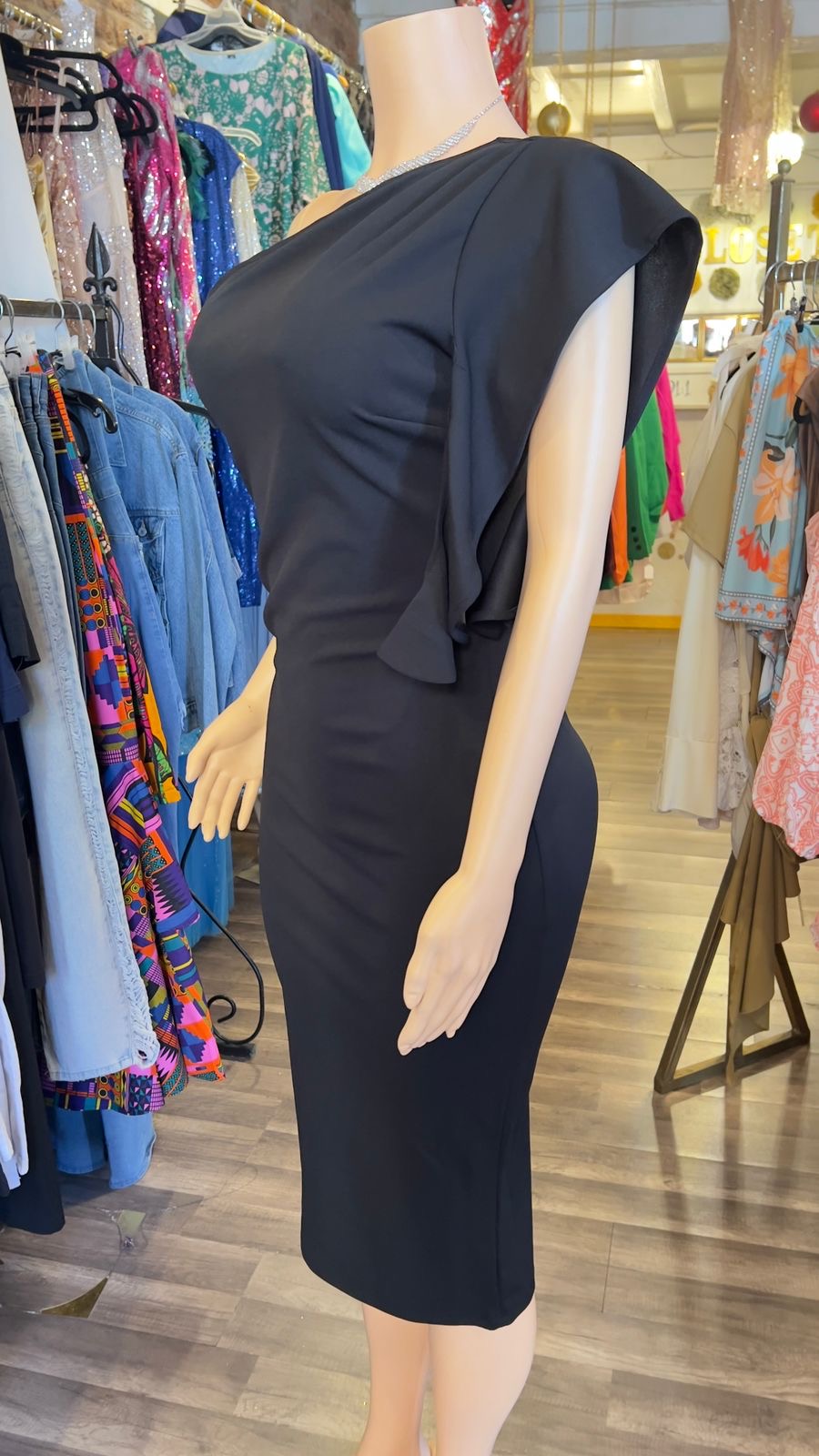One Shoulder Midi Dress