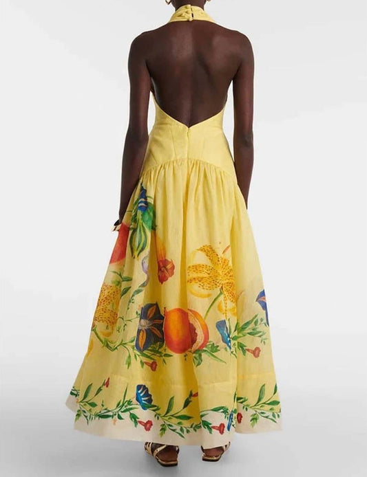 Halter V Cut Maxi Dress