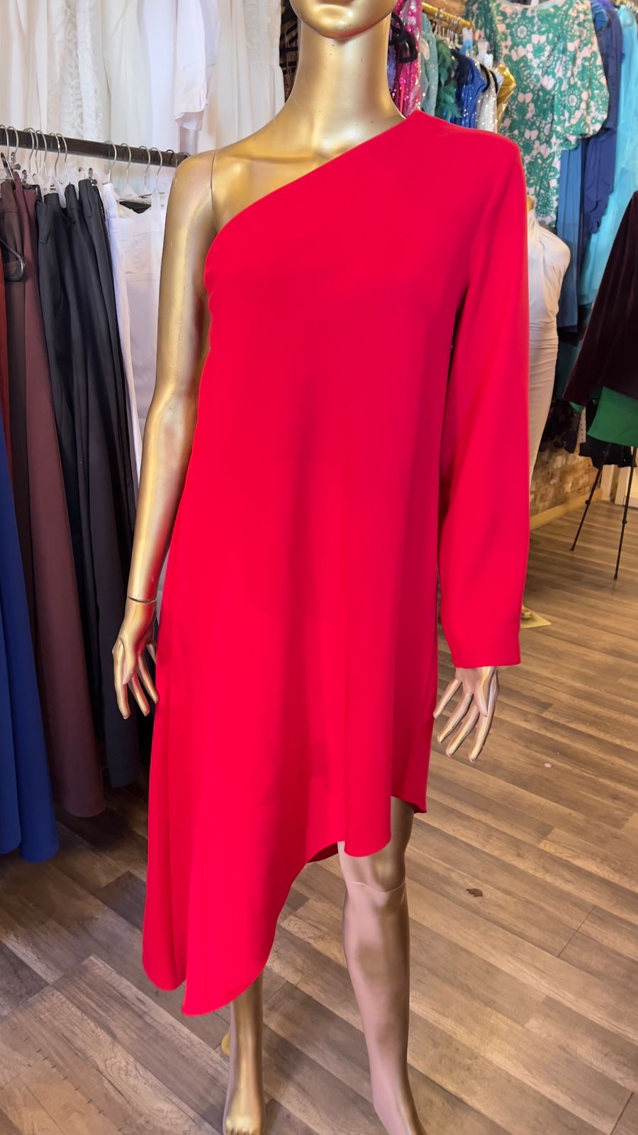 Zara One Sleeve High Low Dress