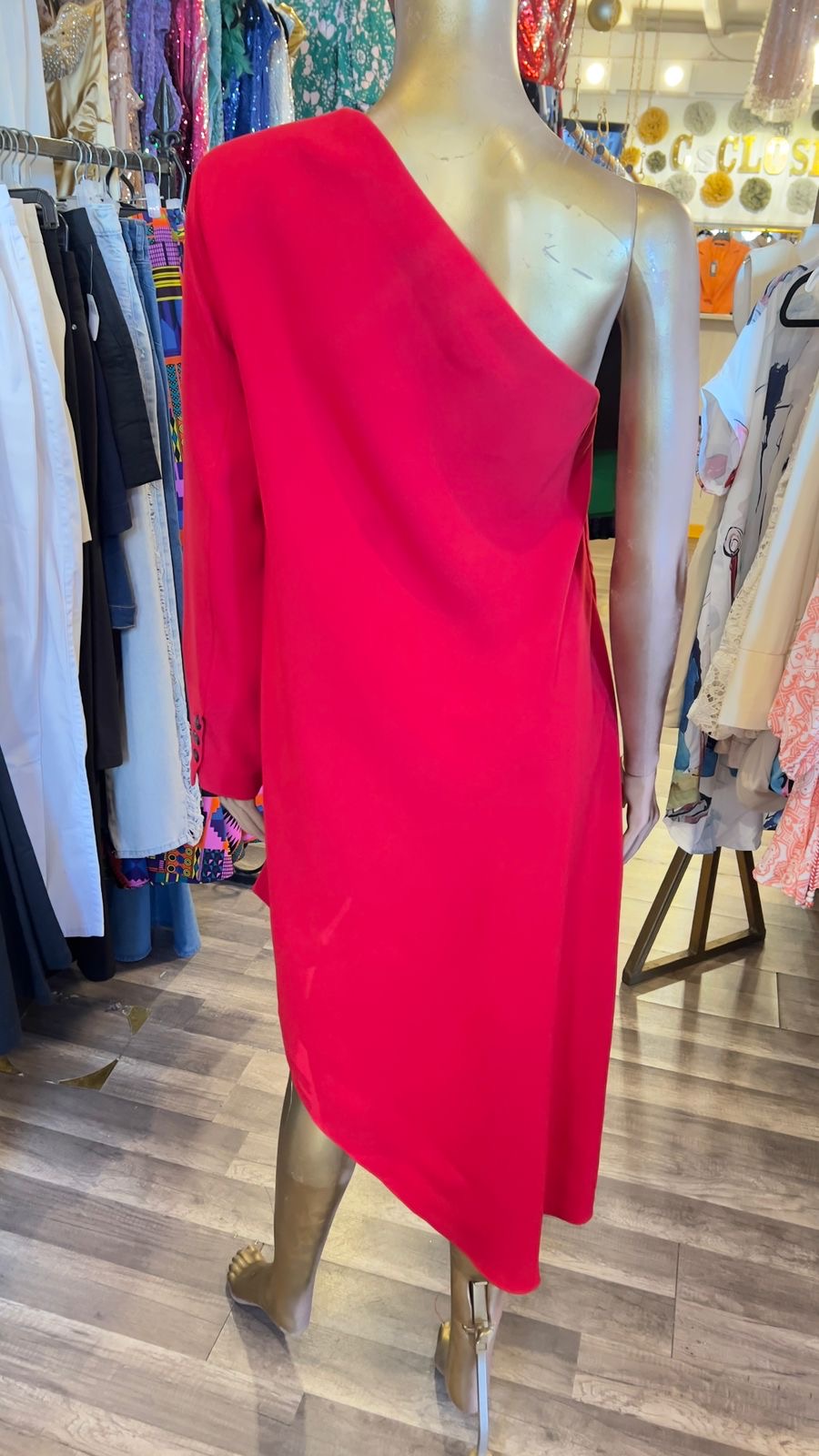 Zara One Sleeve High Low Dress