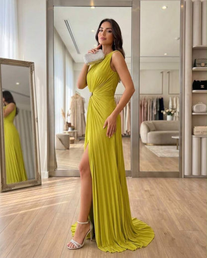 Emerald Maxi Pleated Dress