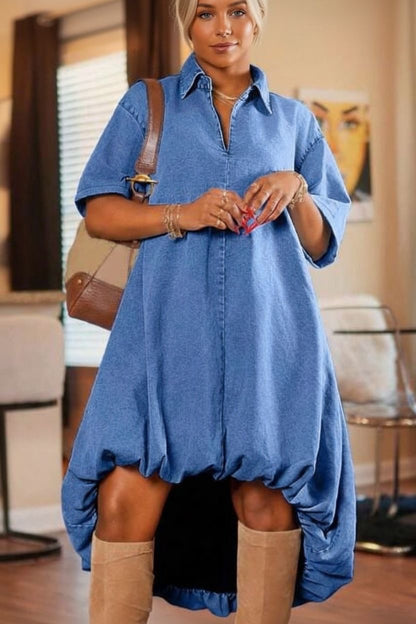 Plus Size Oversized High/Low Denim Dress