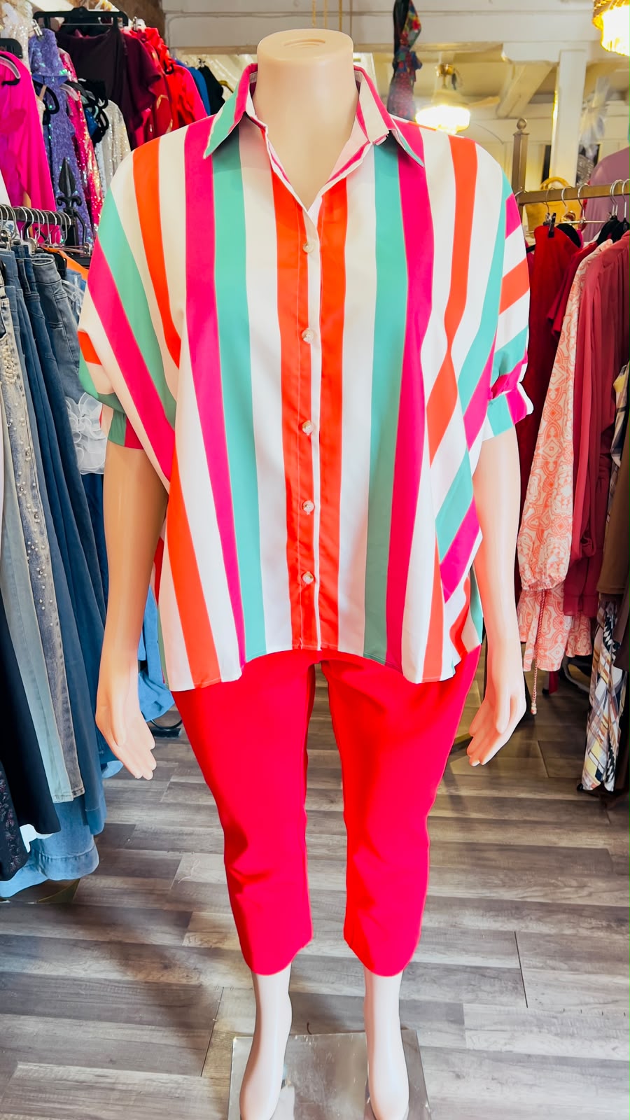 Oversized Pinstripes Blouse