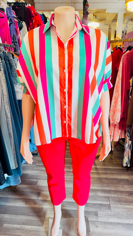 Oversized Pinstripes Blouse