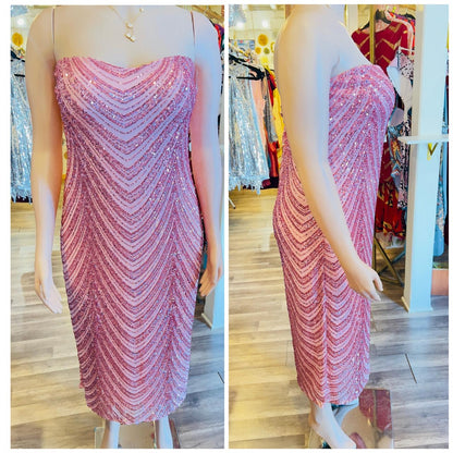 Sweetheart Midi Sequin Dress