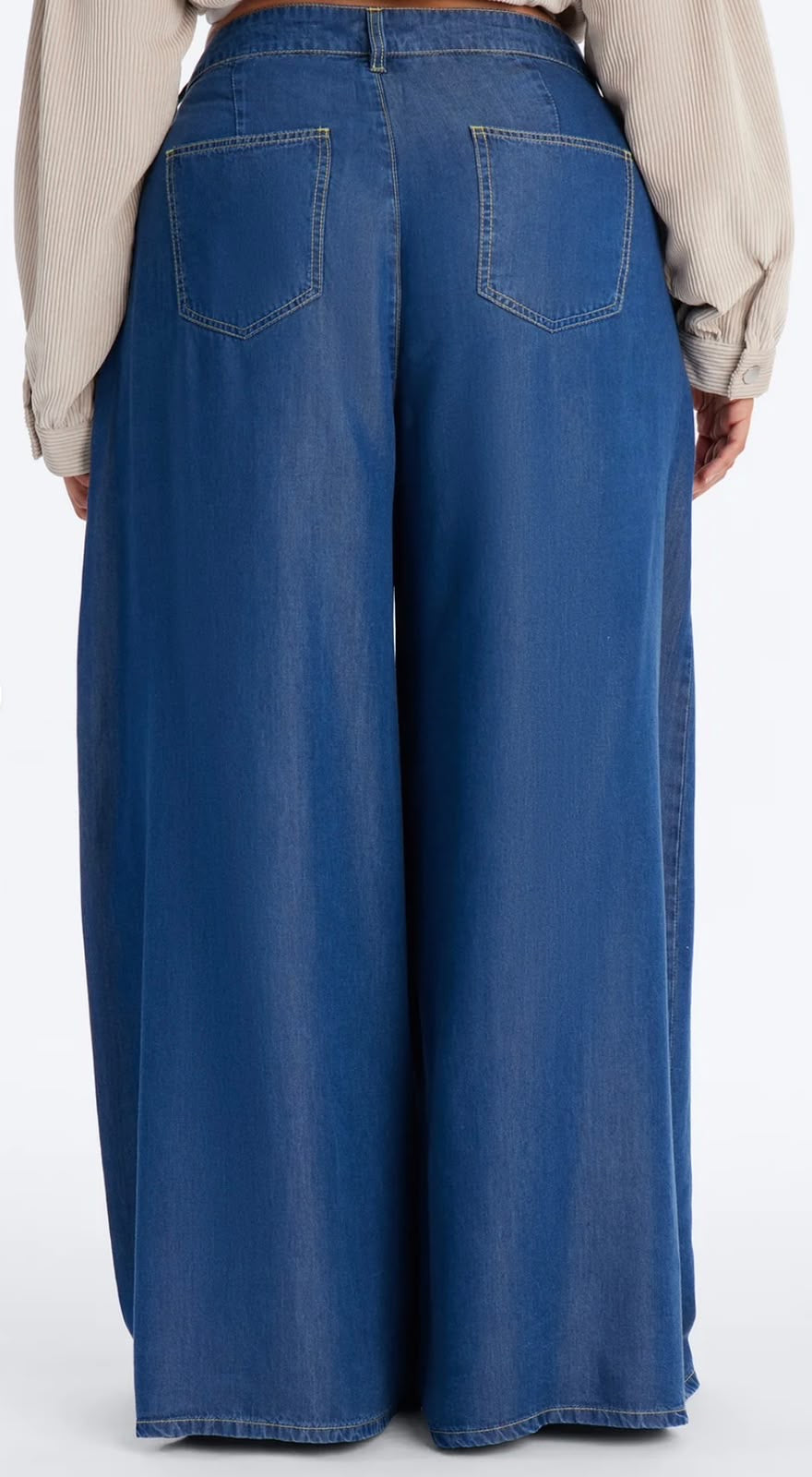 Wide Leg Chambray Pants