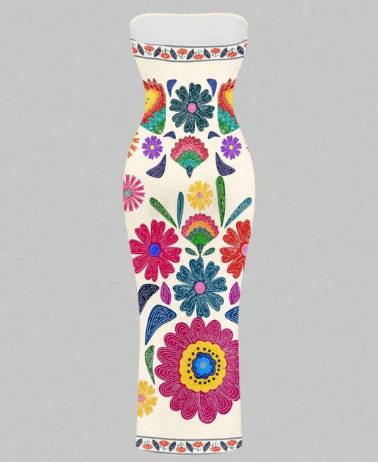 Floral Body-con Midi Dress