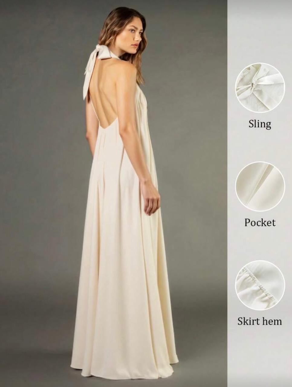 Half Maxi Dress With Pockets