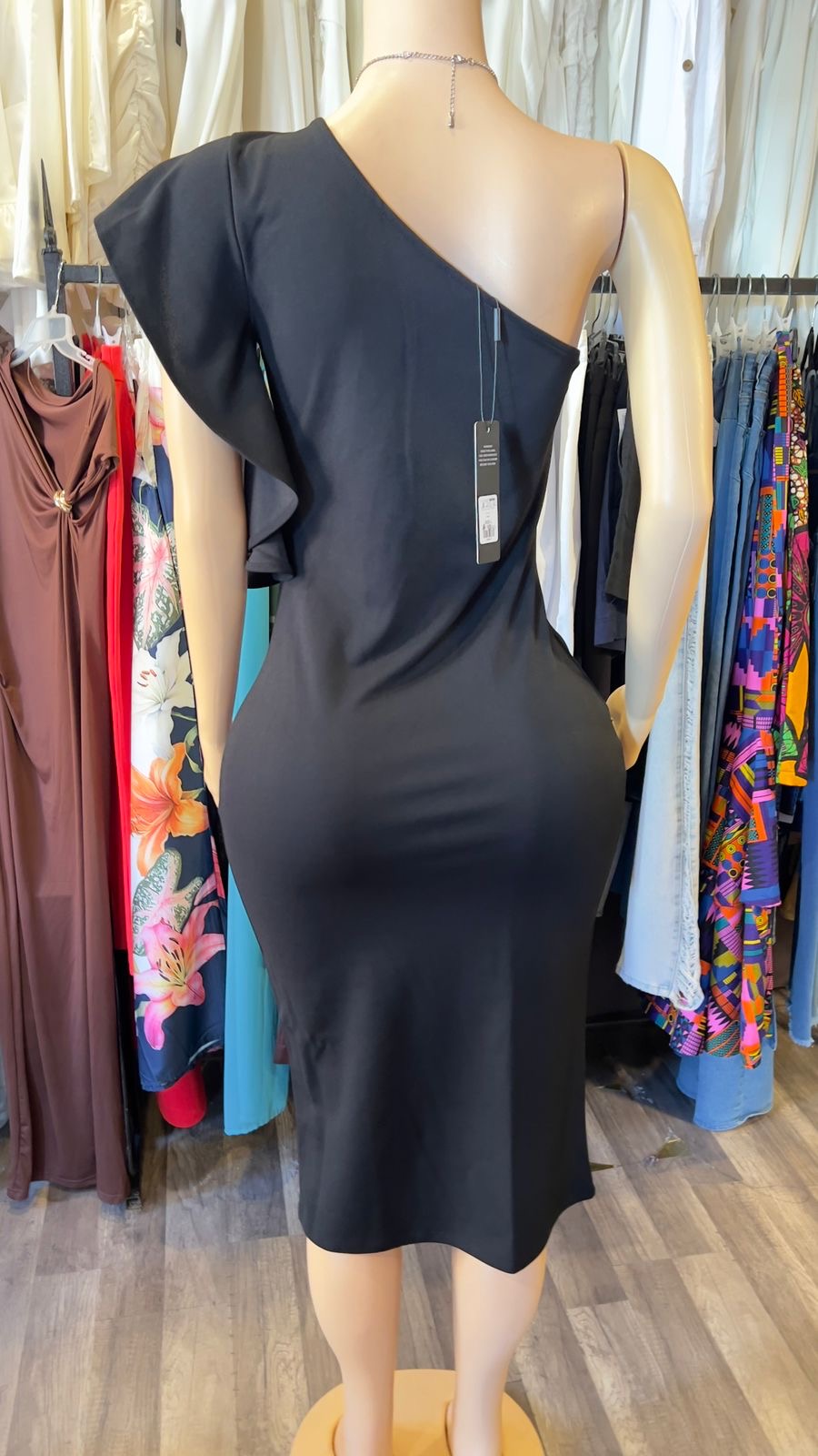 One Shoulder Midi Dress
