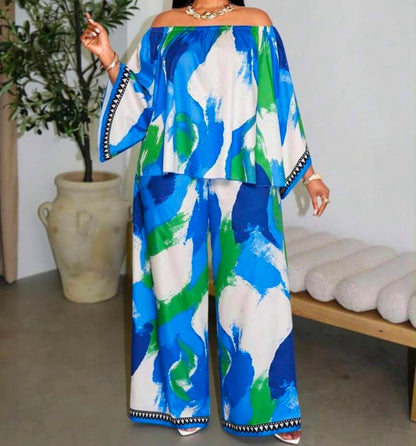 Nelly Off Shoulder Plus Size Pant Set