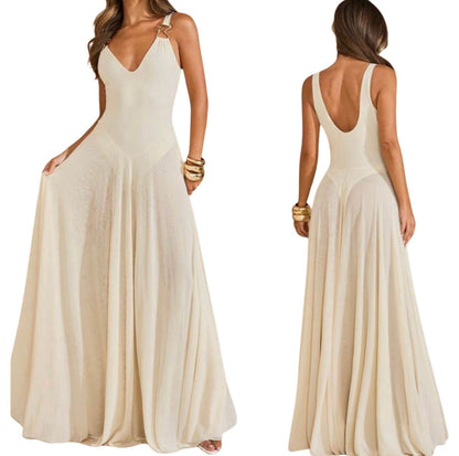 Sheer Bodysuit Maxi Dress