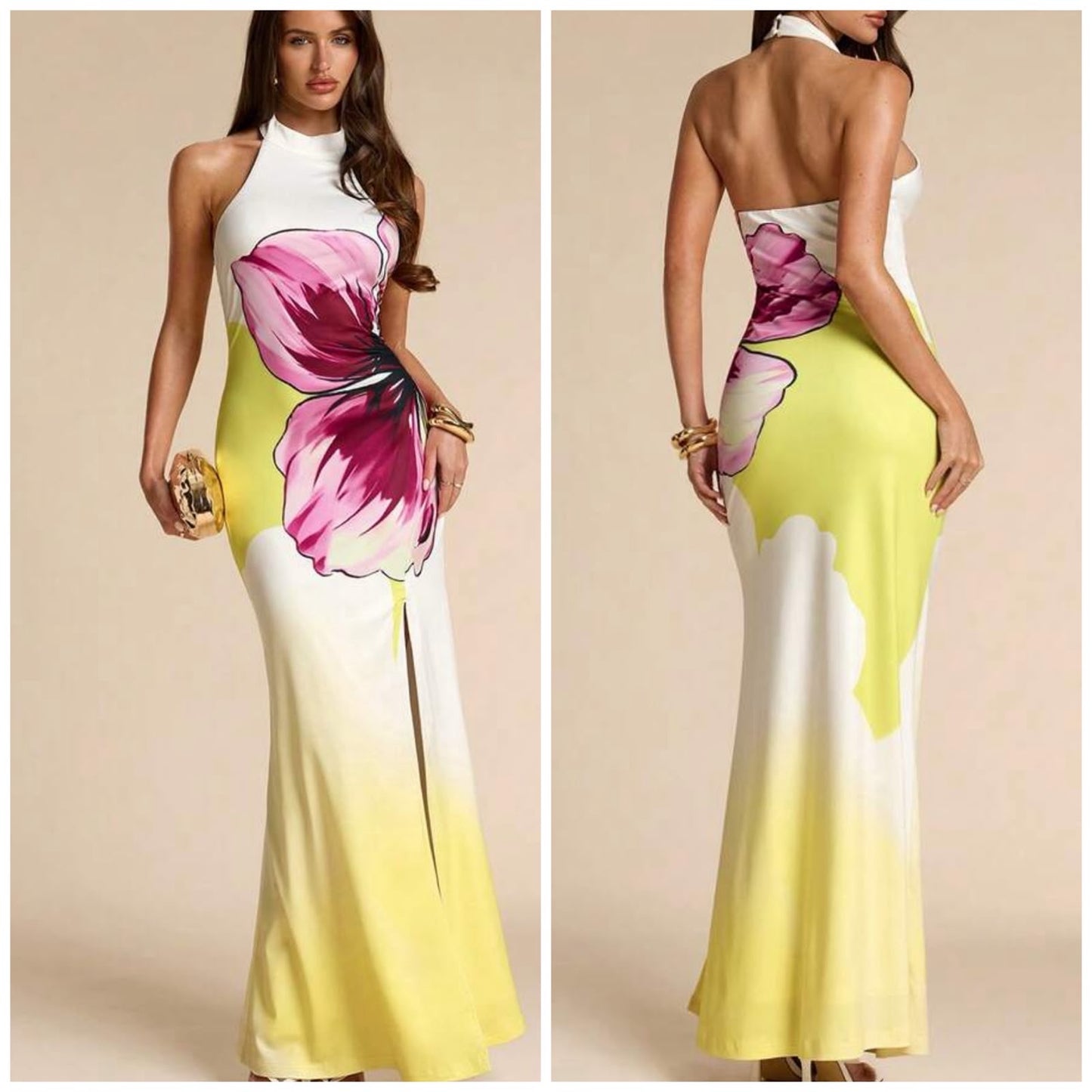Halter Maxi Fitted Dress