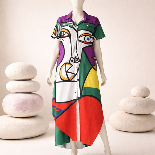 Hand Painted Shirt Dress