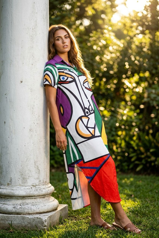 Hand Painted Shirt Dress