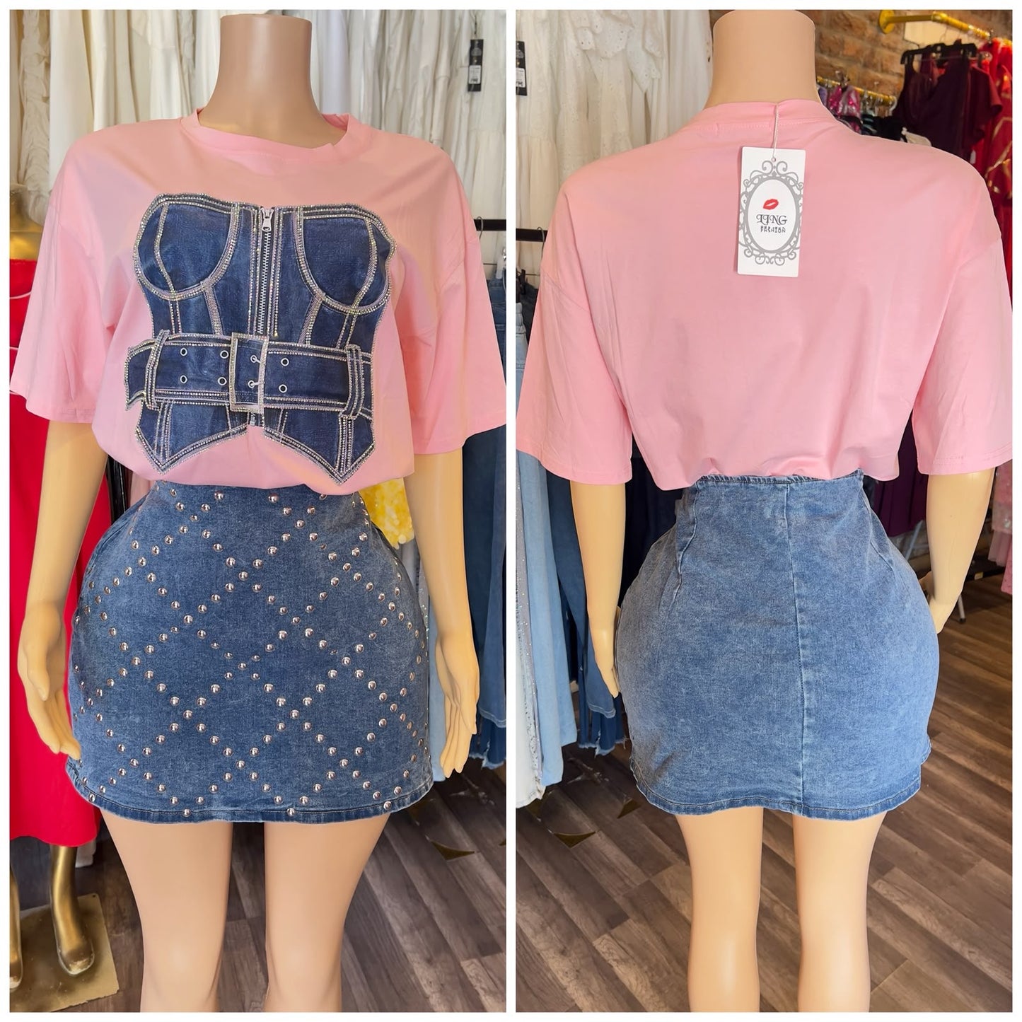 Mini Jewel Denim Skirts