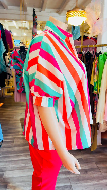Oversized Pinstripes Blouse