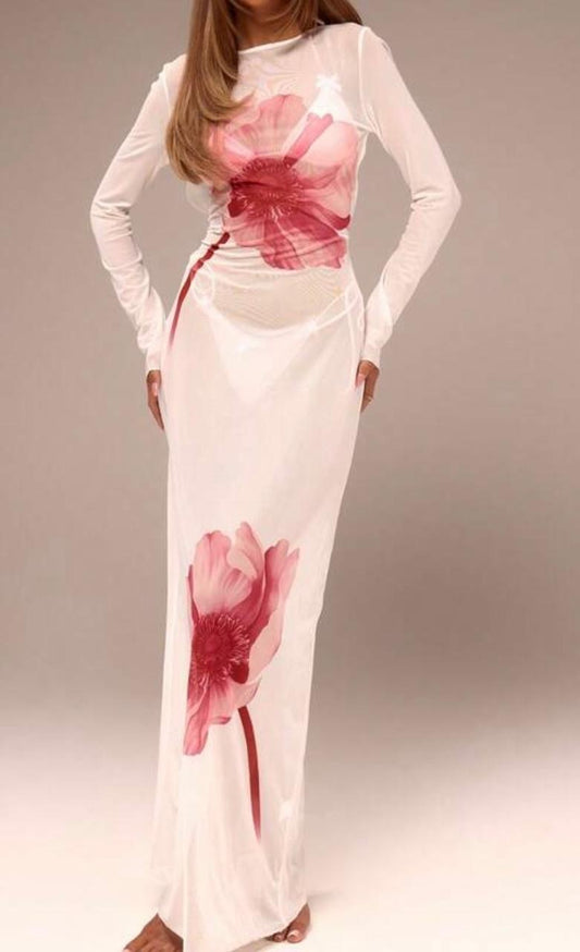 Beach Cover Up Long Sleeve Dress
