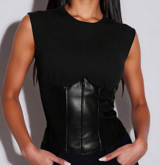 Leather Bandage Blouse