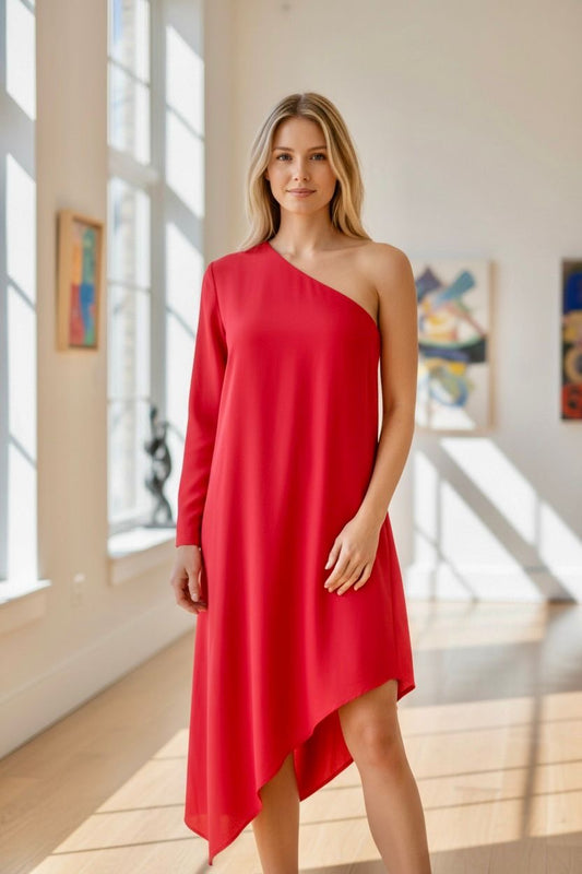 Zara One Sleeve High Low Dress