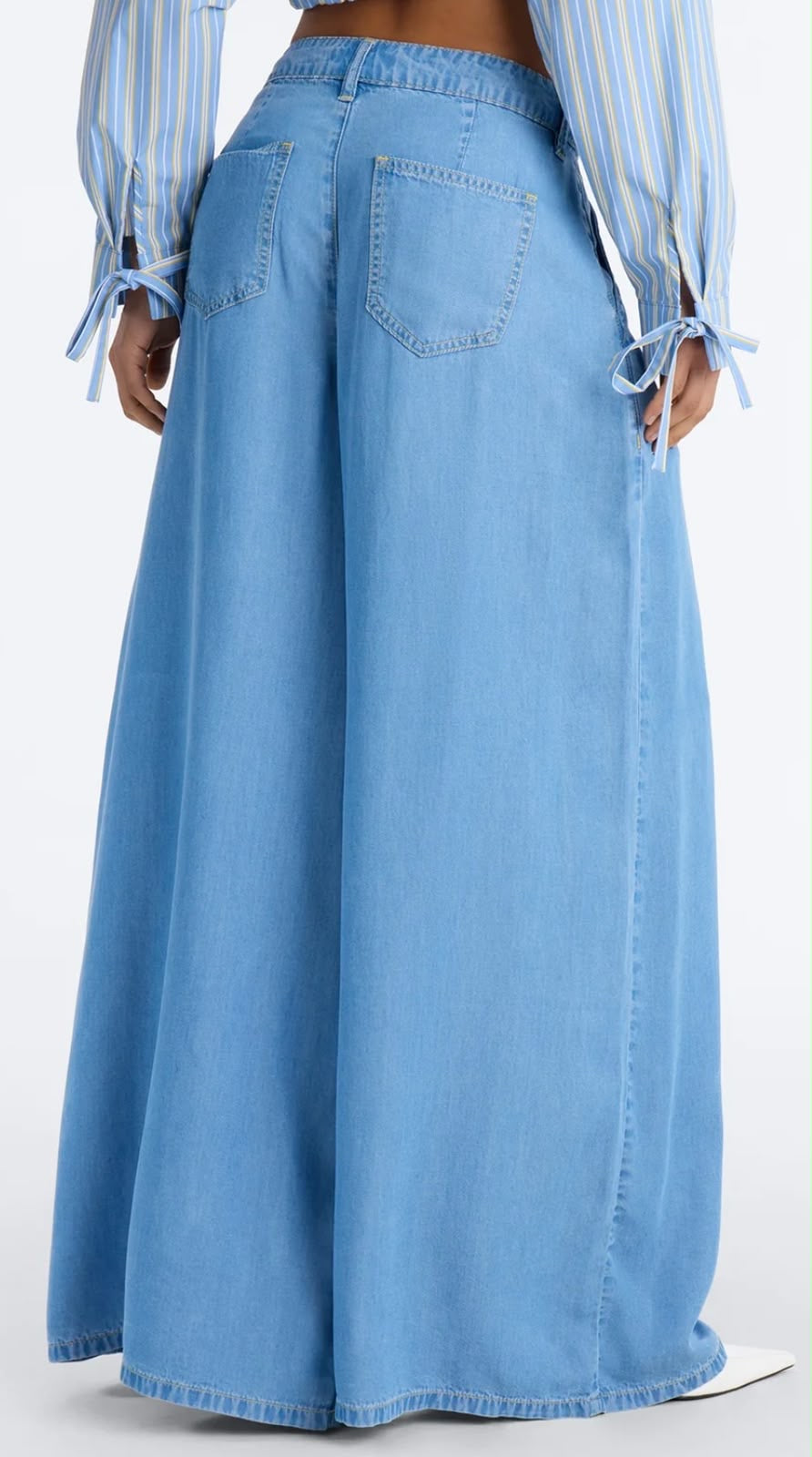 Wide Leg Chambray Pants