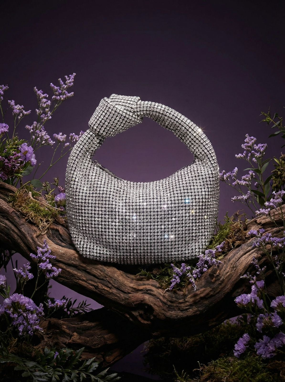 Rhinestone Bag With Knot