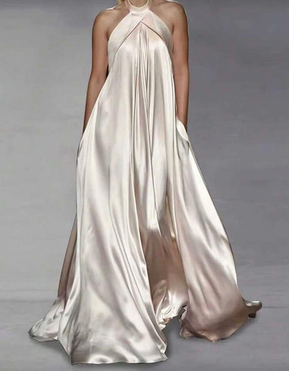 Half Maxi Dress With Pockets