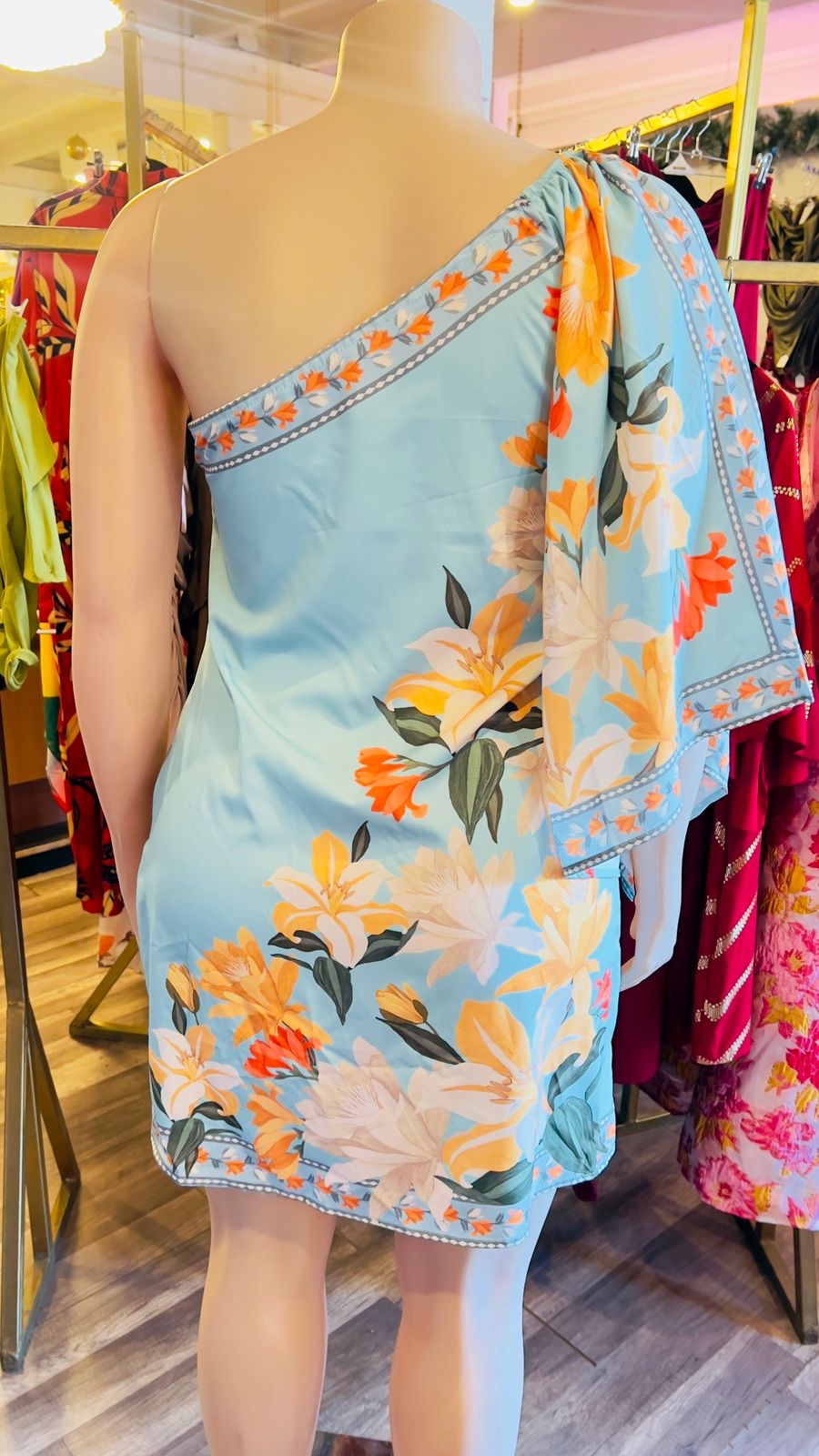 Floral One Shoulder Dress