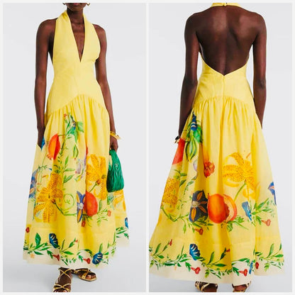 Halter V Cut Maxi Dress