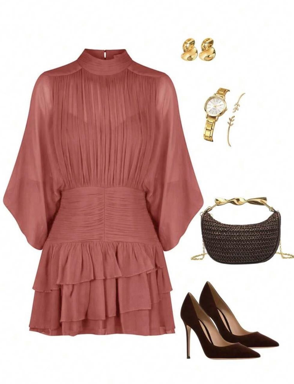 Chiffon Mini Ruffle Dress
