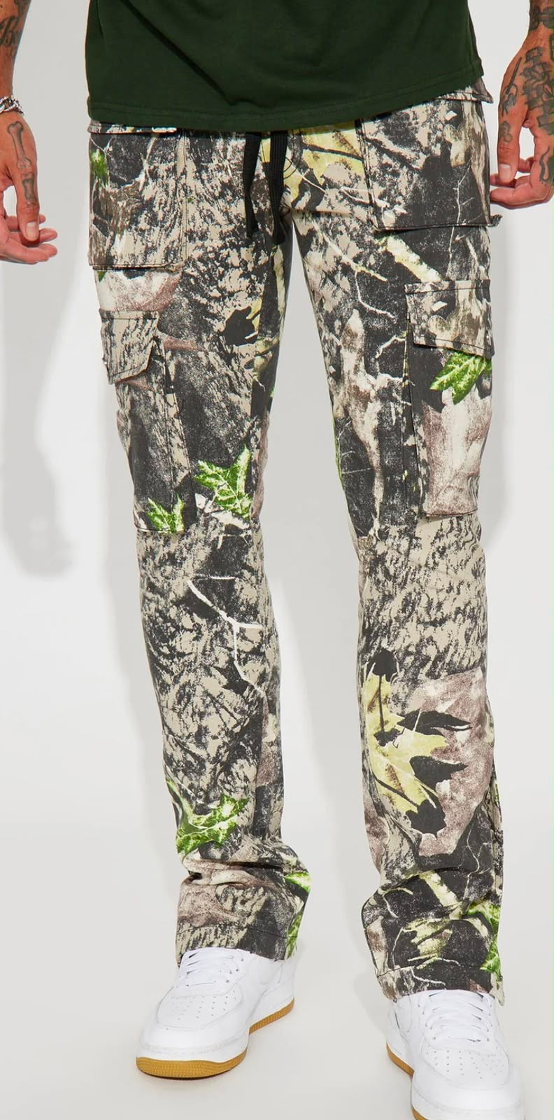 Men Pattern Straight Leg Pants