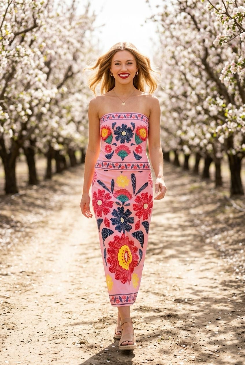 Floral Body-con Midi Dress